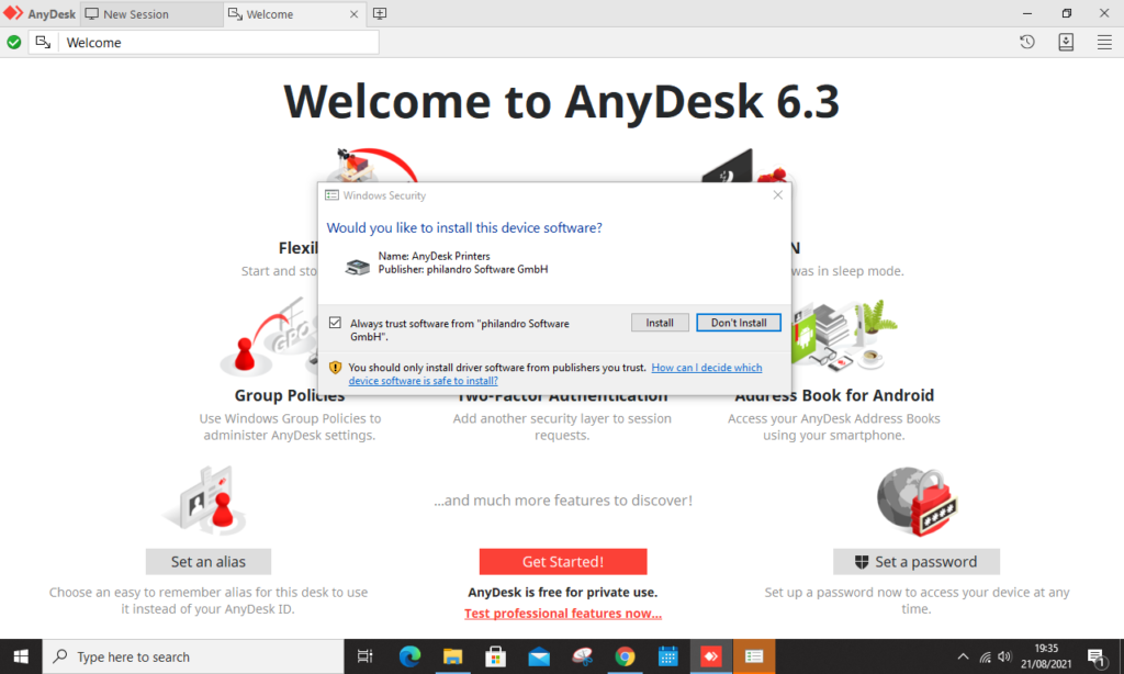 instaling AnyDesk 7.1.13
