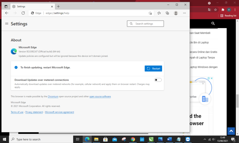 Cara Update Microsoft Edge Ke Versi Terbaru Di Komputer